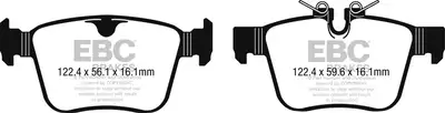 EBC Brakes 6000 Series Greenstuff Truck/SUV Brakes Disc Pads; FMSI Pad No. D1821; Vented; 325mm Dia.; Pad Dimensions: 122.4 x 56.1 x 16.1mm;