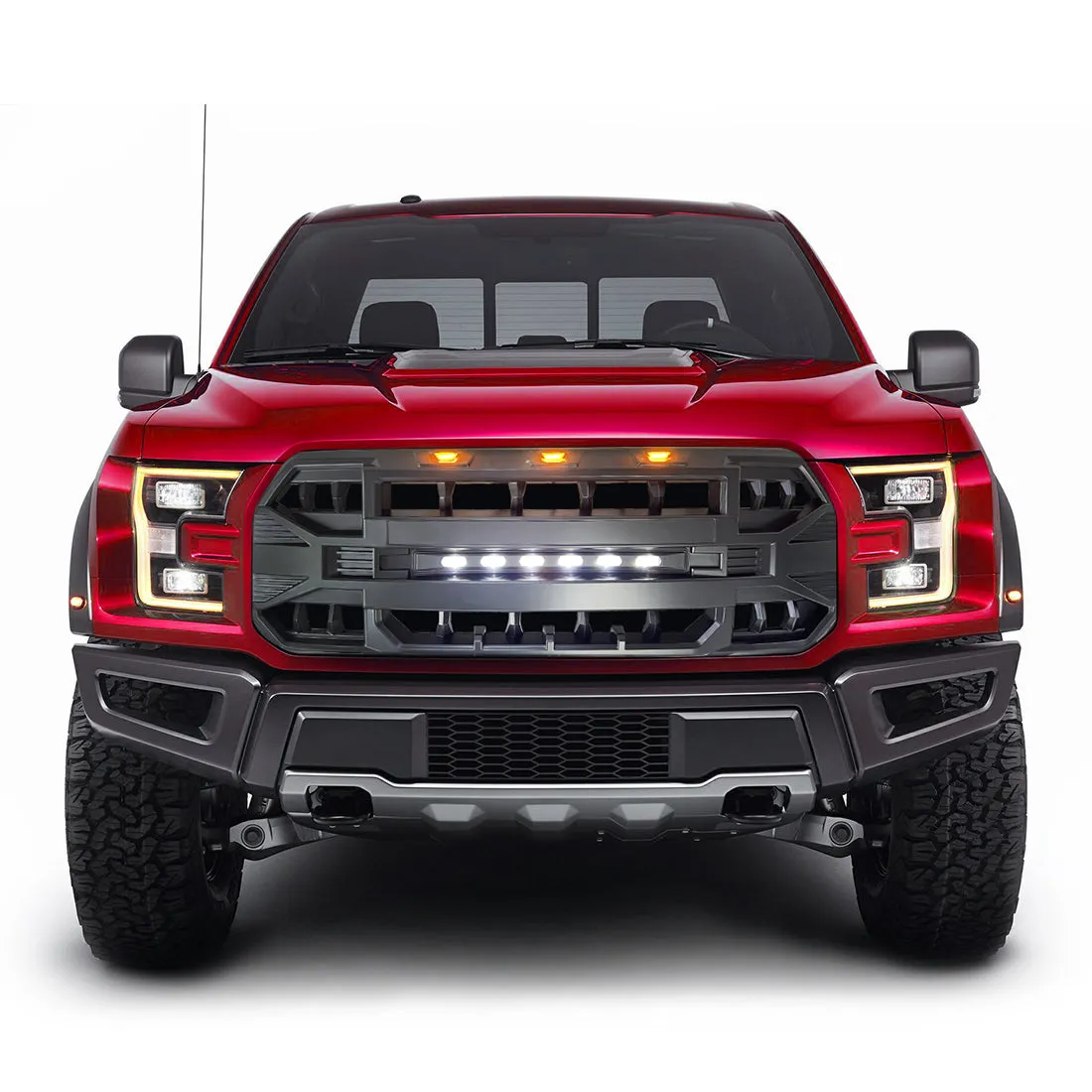 American Modified Amfmaa00115 Armor Grille With LED Off-Road Lights - Matte Black product image