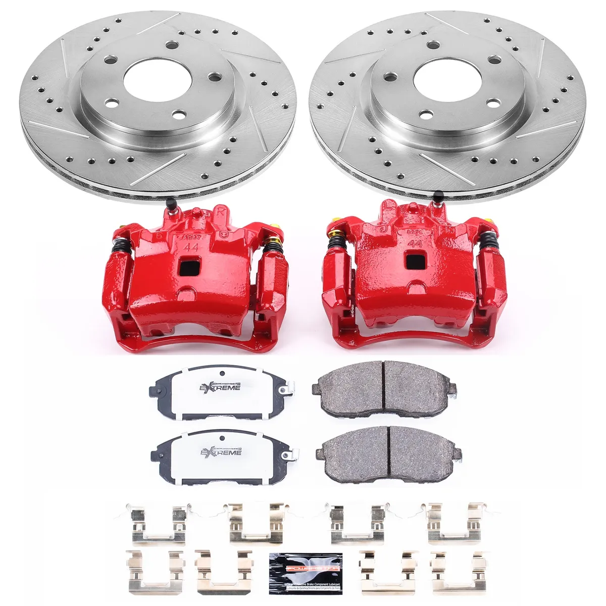 Z26 Street Warrior Upgrade Kit: Drilled/Slotted Rotors; Carbon-Fiber Ceramic Pads; Powder Coated Calipers product image
