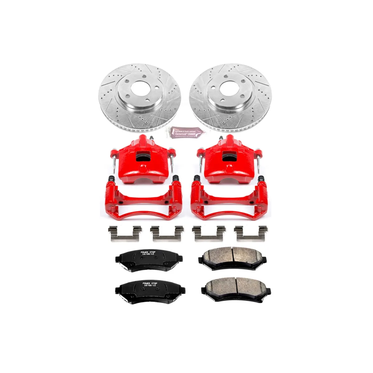 Z23 Evolution Sport Upgrade Kit: Drilled/Slotted Rotors; Carbon-Fiber Ceramic Pads; Powder Coated Calipers product image