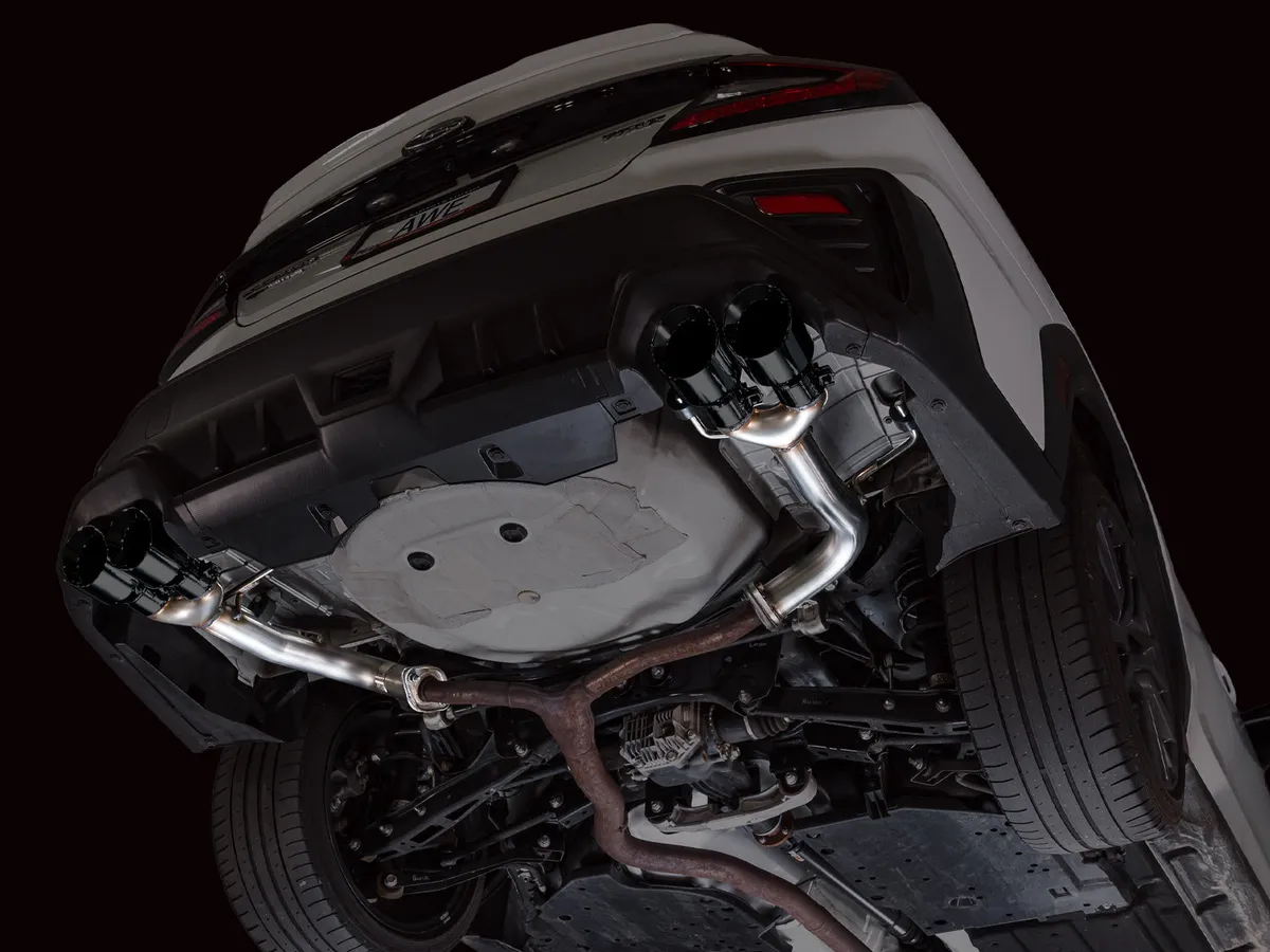 AWE Track Edition Axleback Exhaust for VB Subaru WRX - Diamond Black Tips 3020-43424 product image