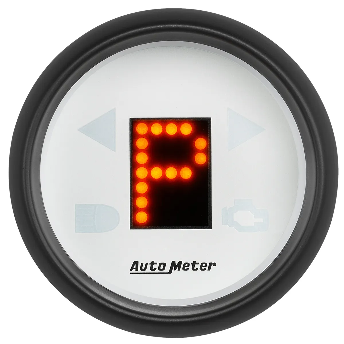 Gauge, Gear Pos, 2 1/16", incl indicators, White Dial, Red LED, Black Bezel product image