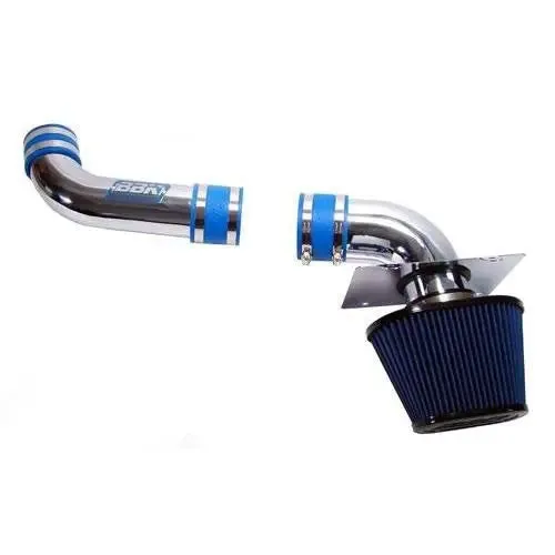 Ford Mustang 5.0 Cold Air Intake Kit Fender well Style Powder Coated Chrome 86-93 product image