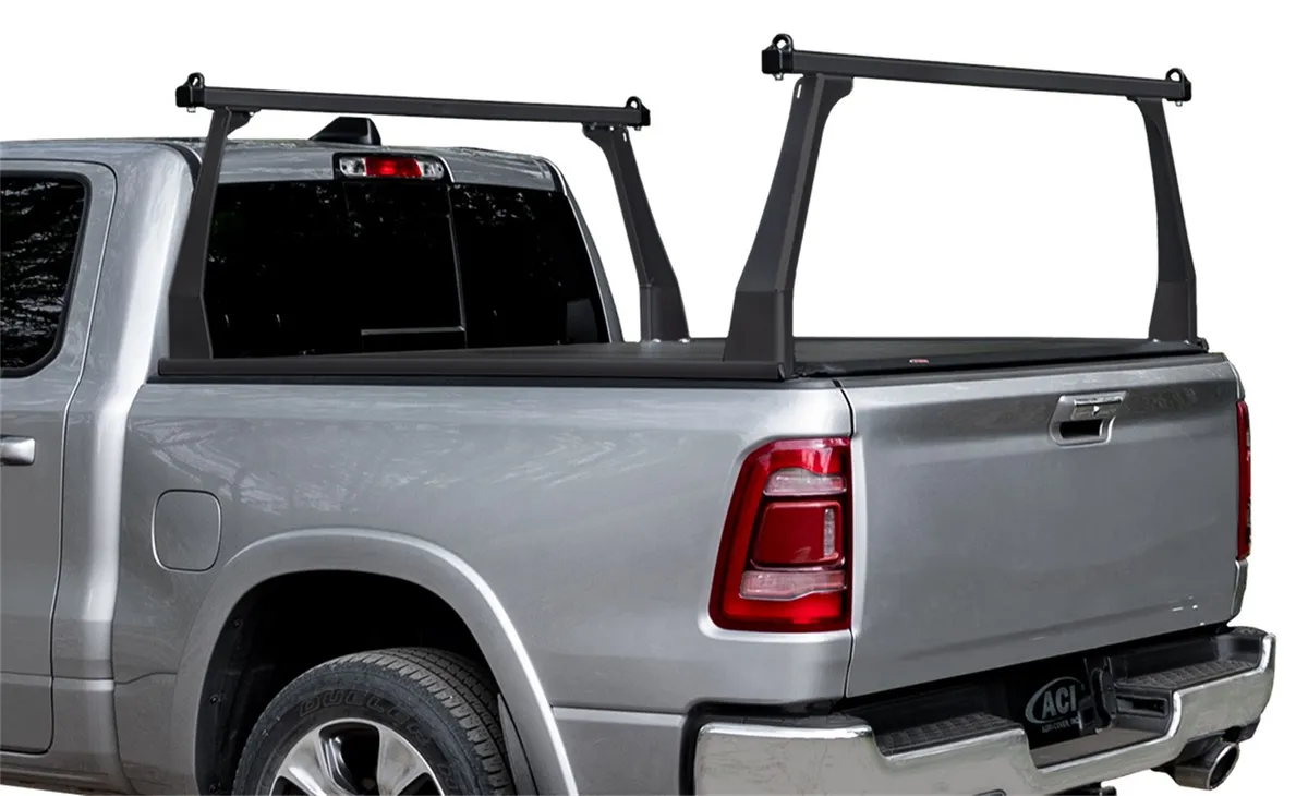 ADARAC™ Aluminum Truck Bed Rack System; Matte Black Finish; Without RamBox Cargo Management System; Single Rail; product image