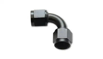 Vibrant Performance Female 90 Degree Union Adapter Fitting; -4AN x -4AN; 6061 Aluminum; Black Anodized;