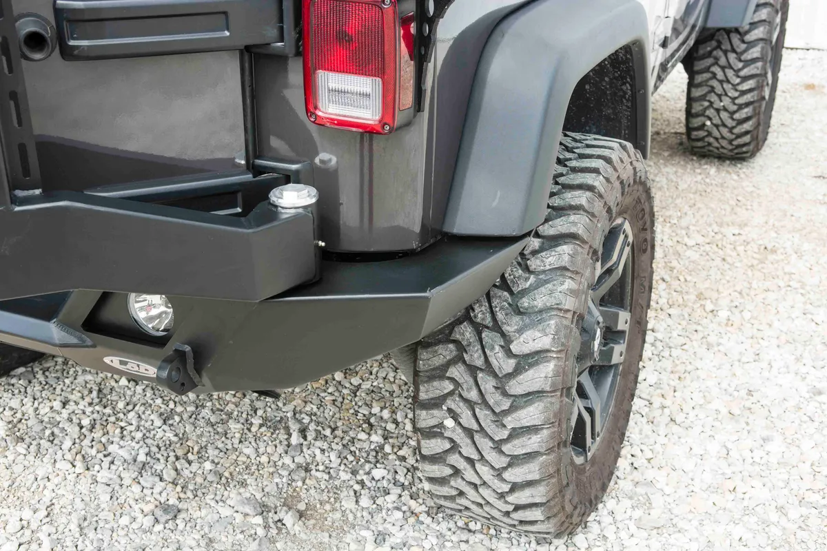 LOD Destroyer Full Width Rear Bumper w/Tire Carrier Black Powder Coated - JK product image