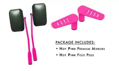 Steinjager Exterior Accessories 2007-2018 Mirror and Foot Peg Kit Hot Pink