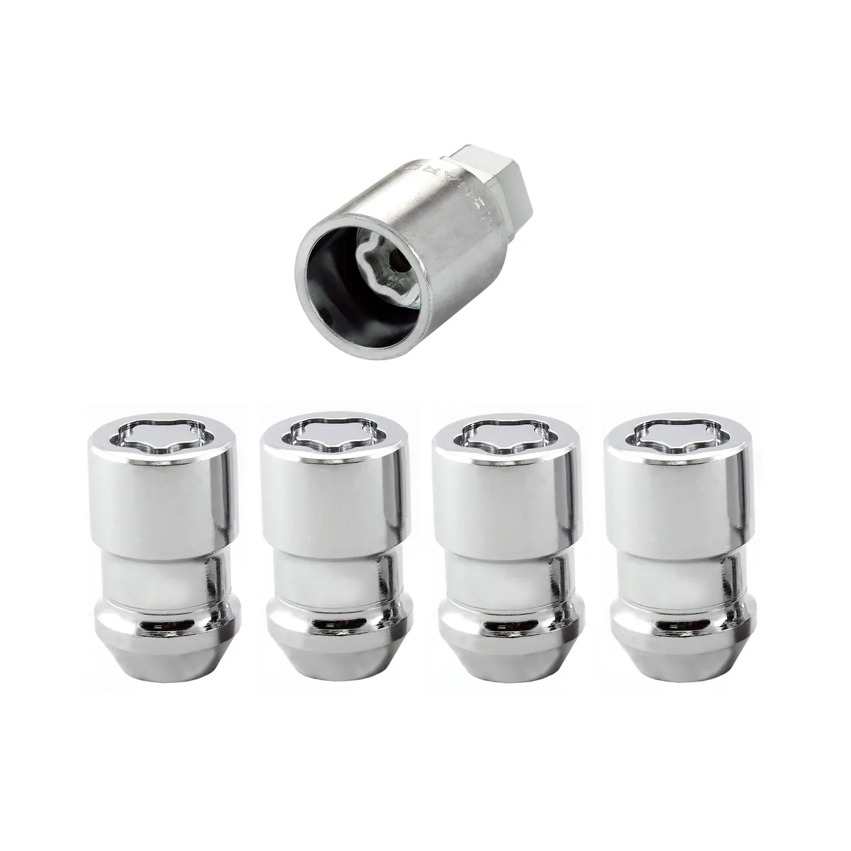 Wheel Lock Set 1/220 Nut Cone Seat Dual 3/4 &13/16 Hex 1.46 in Oal Chrome product image