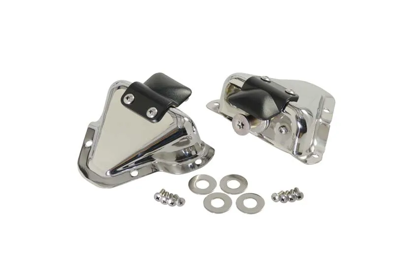 Jeep CJ/YJ Interior Door Latch Brackets Pair 81-95 CJ and Wrangler YJ Polished Silver Kentrol product image