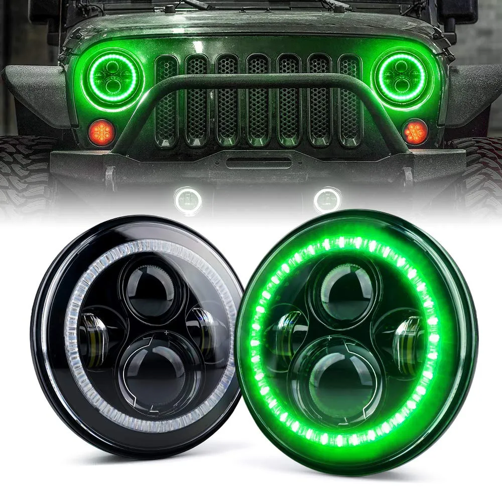 LED Halo Headlights for 2007-2018 Jeep Wrangler JK product image