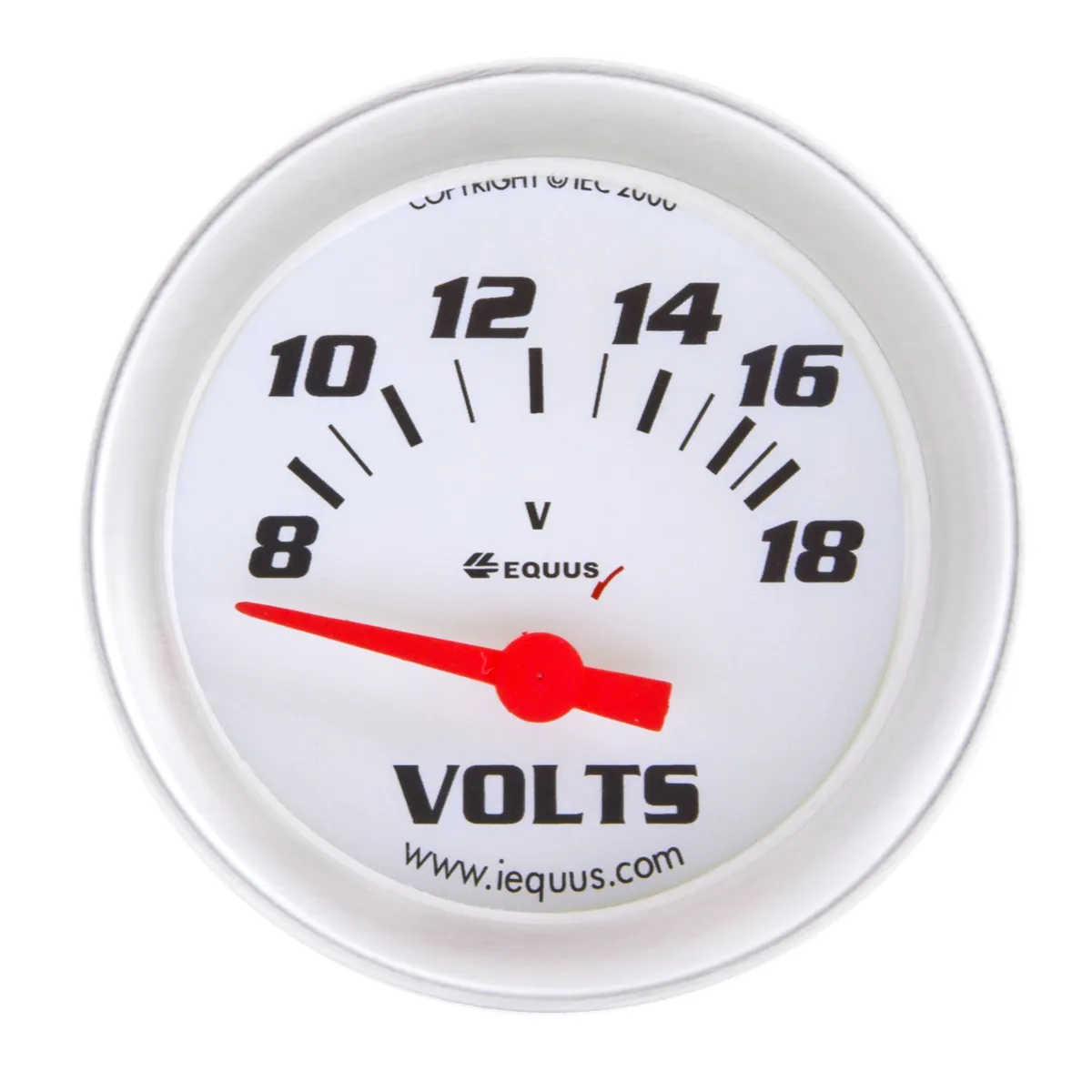 2-5/8 Dia Voltmeter Gauge Silver 8-18 Volts product image