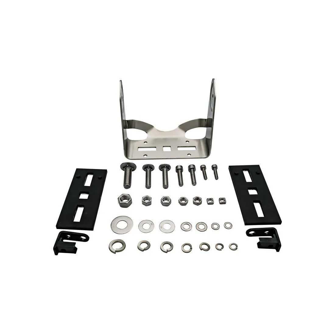 RIGID Industries A stainless steel hardware kit designed to be used with RIGID s Q-Series lights. The kit includes brackets; isolator; bushings; and mounting hardware.