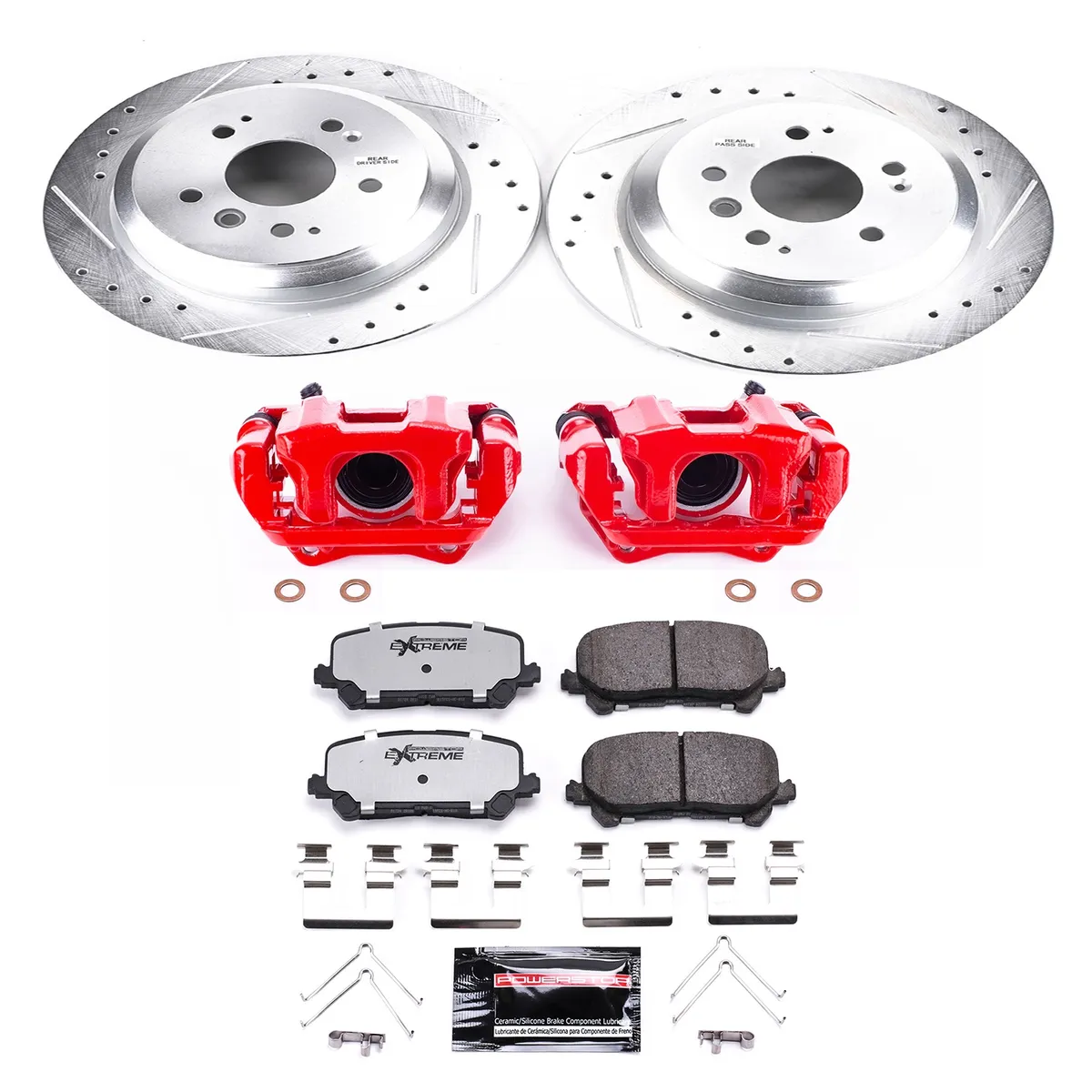 Z36 Truck/Tow Upgrade Kit: Drilled/Slotted Rotors; Carbon-Fiber Ceramic Pads; Powder Coated Calipers product image