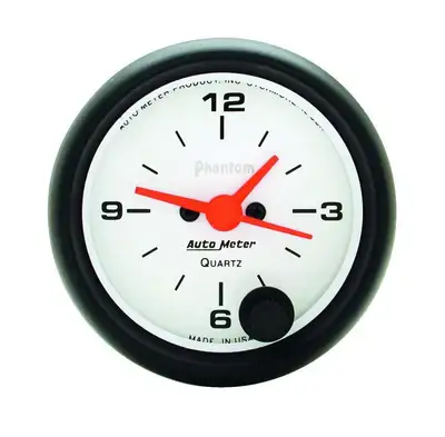 AutoMeter Gauge, Clock, 2 1/16", 12Hr, Analog, Phantom