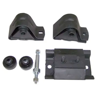 Crown Automotive Jeep Replacement 1987-1990 Wrangler YJ w/ 2.5L engine; Includes: 2 engine mounts 1 transmission mount 2 insulators & 1 stud