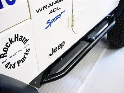 Rock Hard 4X4 Rock Hard 4x4 Patriot Series Rocker Guards w/ Tube Sliders - Black - LJ