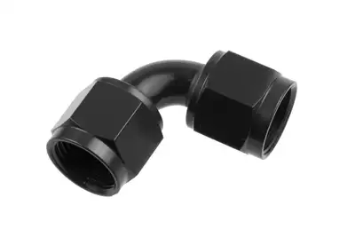 Redhorse Performance 06 Female to Female An/Jic Flare Swivel Coupling 90 Deg Black