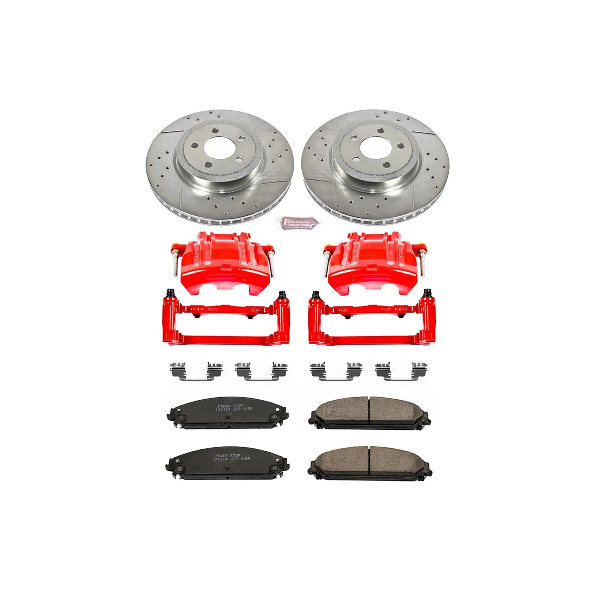 Z23 Evolution Sport Upgrade Kit: Drilled/Slotted Rotors; Carbon-Fiber Ceramic Pads; Powder Coated Calipers product image