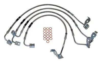 Crown Automotive Jeep Replacement RT Off-Road - Stainless Stainless Stainless Steel Brake Hose Kit
