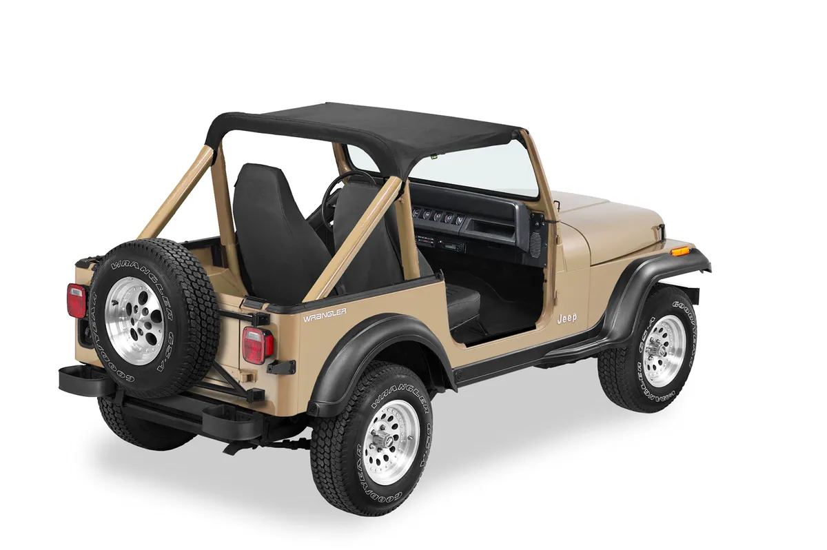 Jeep Bikini Top Strapless Standard Targa Style Bikini Top For Jeep Wrangler1992-1995 Wrangler YJ Black Denim Bestop product image