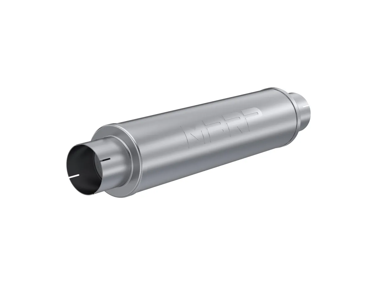 Armor Plus Quiet Tone Diesel Muffler; Round; 4 in. Inlet/Outlet; Body L-24 in.; Overall L-30 in.; Diameter-6 in.; T409 Stainless Steel; 4.5 in. Outlet Diameter Tip; product image