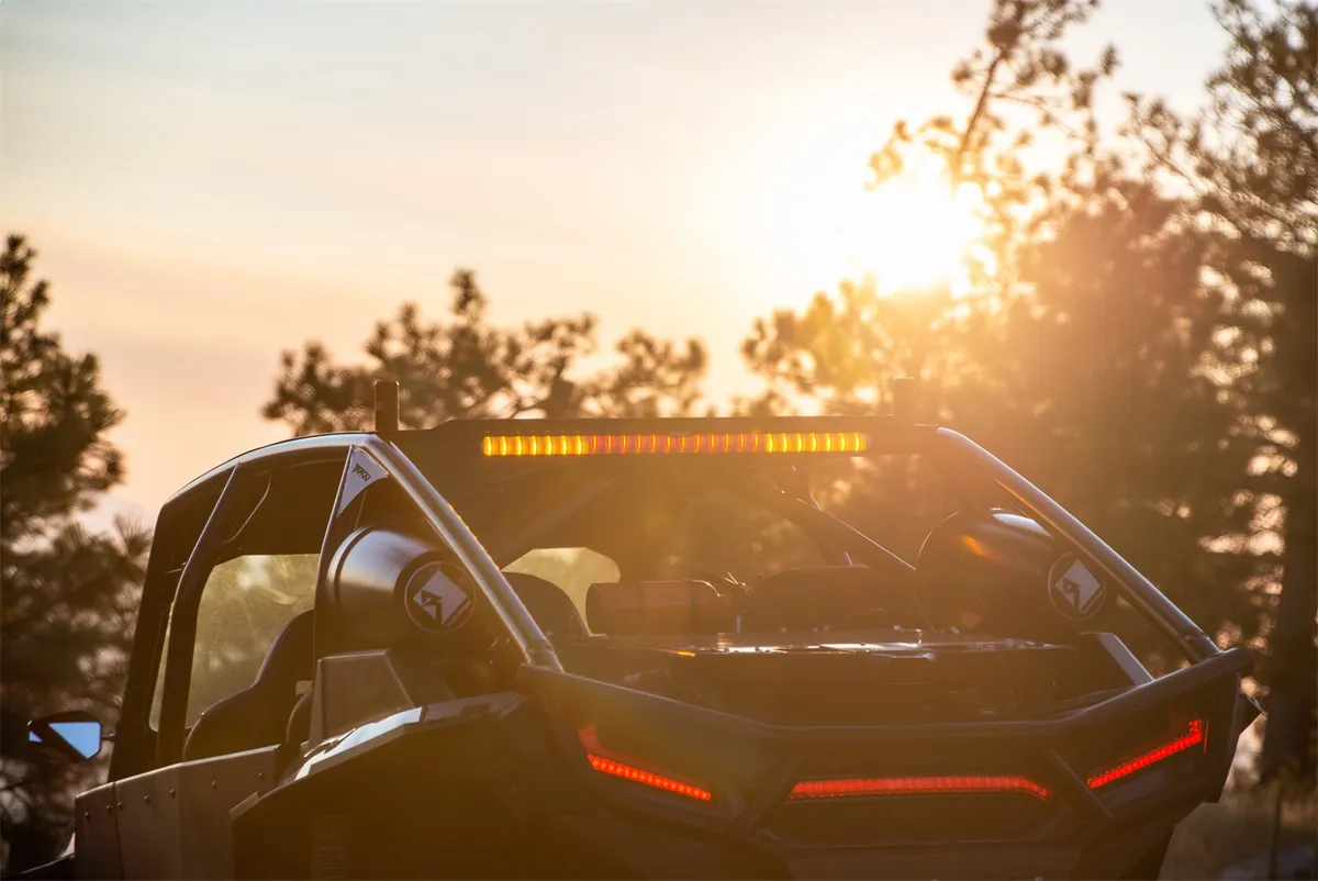 RIGID 28 inch Rear Facing LED Chase Bar with 27 Pre-Programmed Modes And 5 Colors, Black Housing, Race Compliant For Series Requiring Strobing Blue, Amber, Green And Red, Surface Mounts Included product image