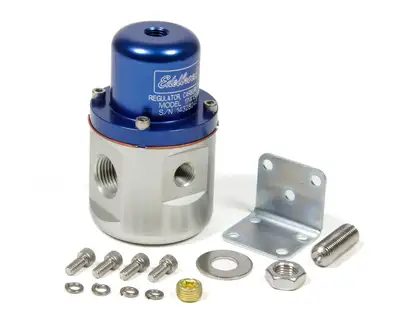 Edelbrock Edelbrock 174132 Carbureted Adjustable Bypass Fuel Pressure Regulator (160 GPH) in Blue Finish