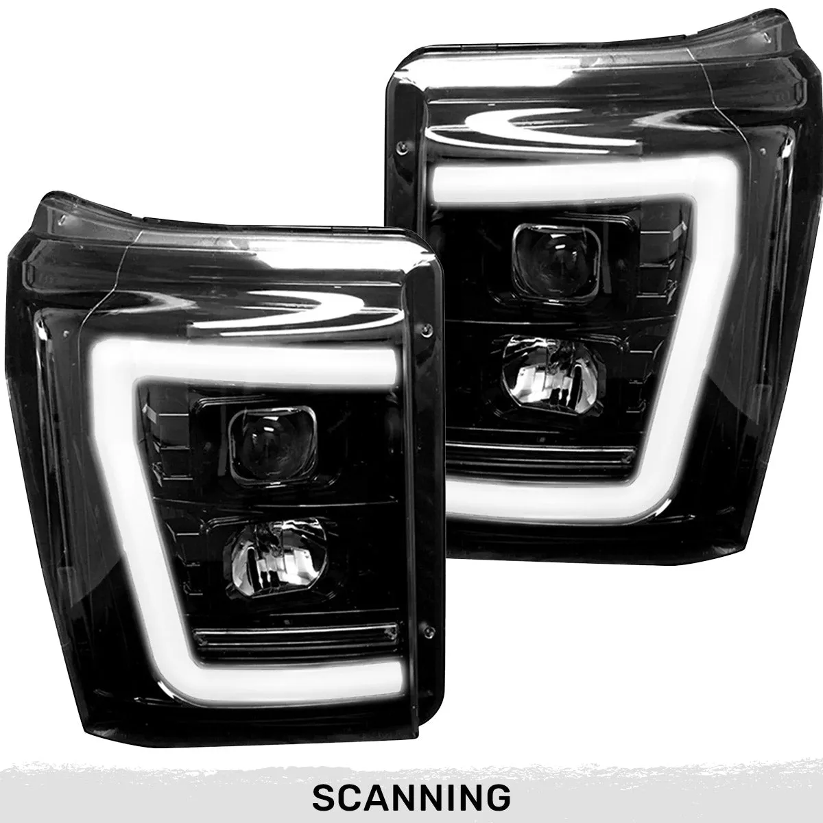 Ford Superduty 11-16 F250f350f450f550 Projector Headlights w Ultra High Power Smooth White Oled DRL And High Power a product image