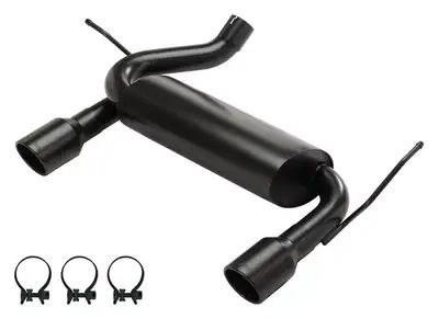 Pypes Performance exhaust Pypes 2007-2018 Jeep JK Dual Exit Axle Back Black Exhaust System 409 Stainless With Street Pro Muffler SJJ20SB