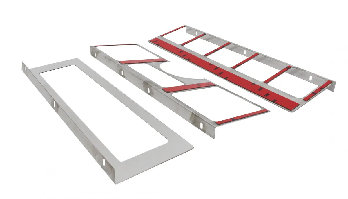 Jeep YJ Dash Overlay Set (3 pieces) 87-95 Wrangler TJ Polished Silver Kentrol product image