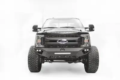 Fab Fours Vengeance Front Bumper; 2 Stage Black Powder Coated; w/No Guard;