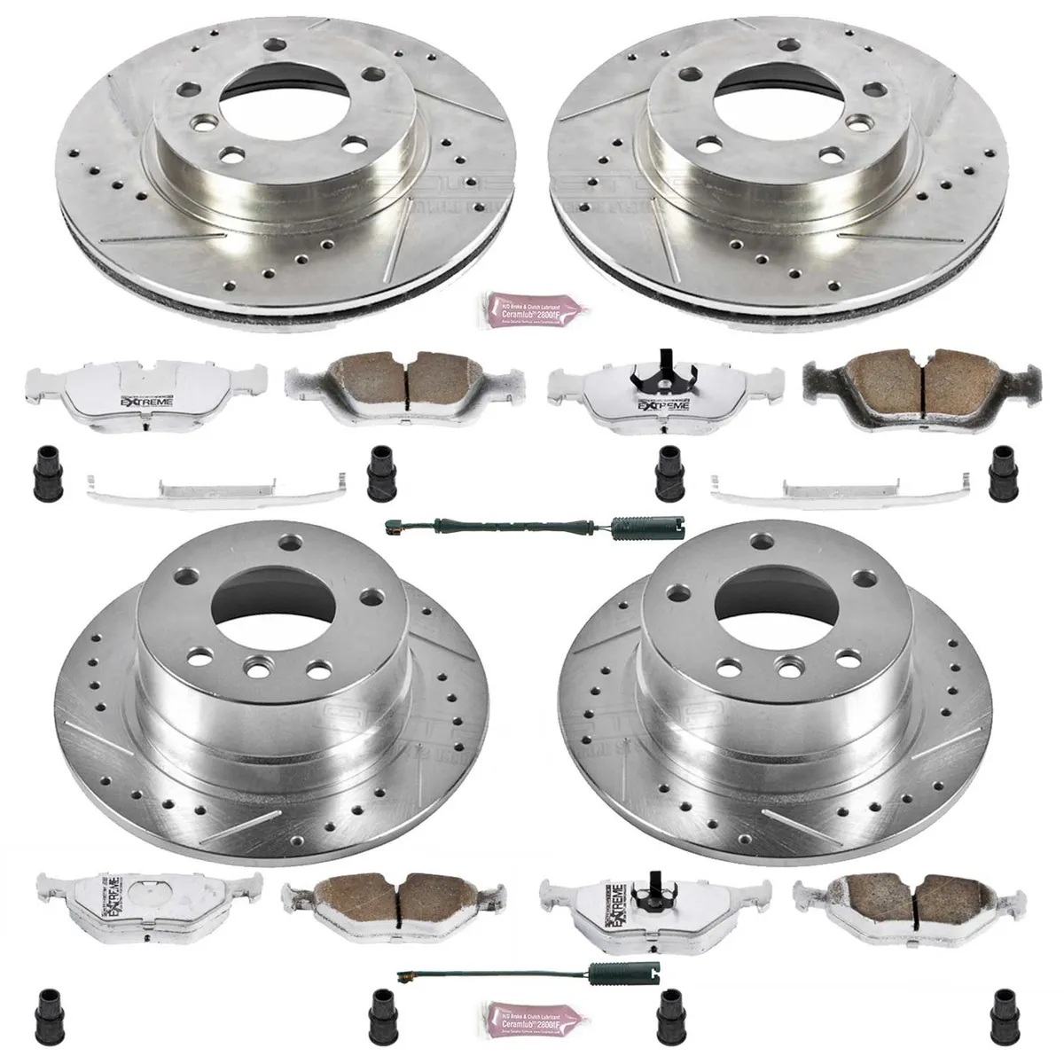 Z26 Street Warrior Upgrade Kit: Drilled/Slotted Rotors; Carbon-Fiber Ceramic Pads W/Hardware; Pad Sensors product image