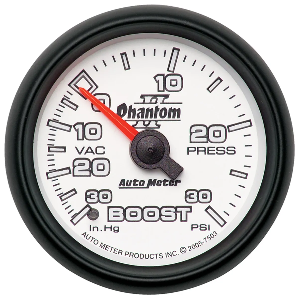 Gauge, Vac/Boost, 2 1/16", 30inHg-30psi, Mechanical, Phantom II product image