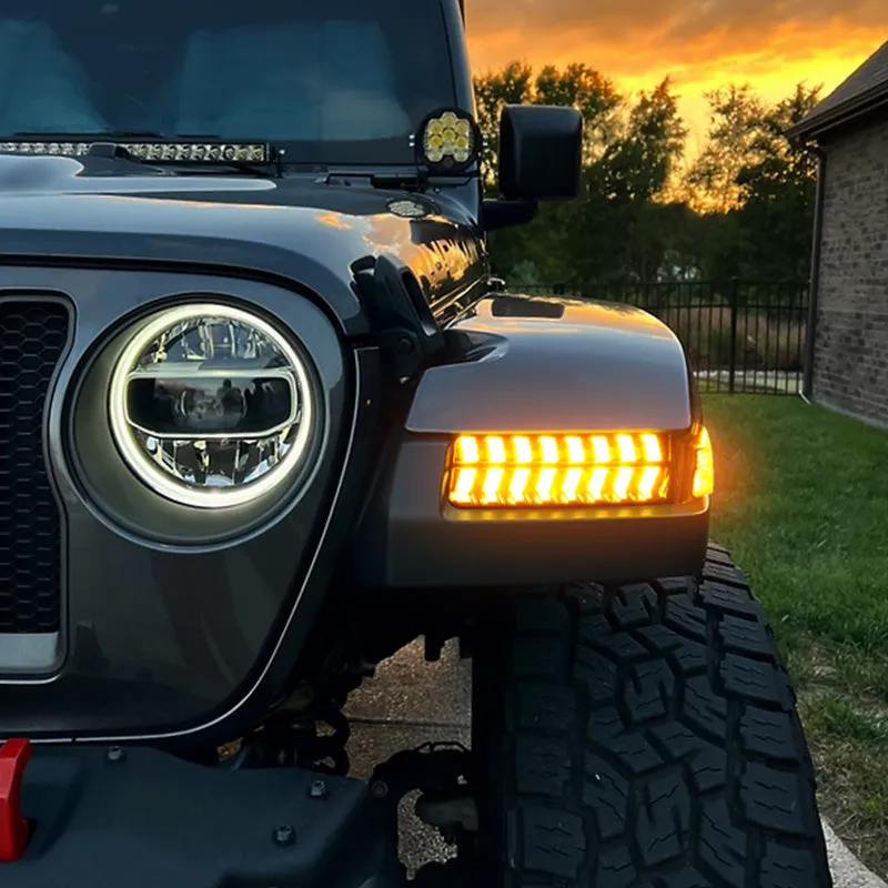 LED Turn Signal Lights with DRL & Side Marker for 2018-2025 Jeep Wrangler JL Sport Jeep Willys Sport product image