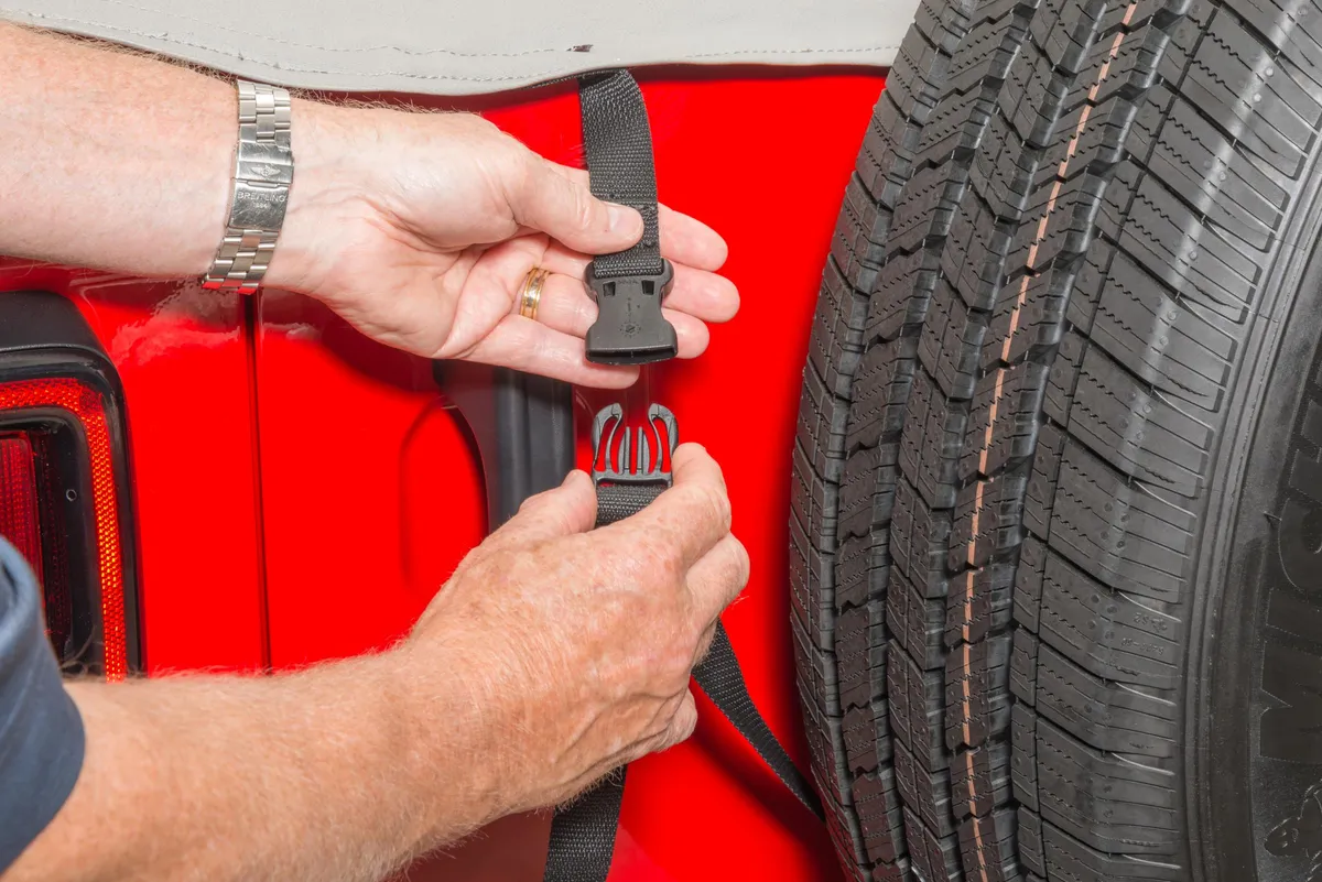 5 Layer Full Door Cab Cover 2018-2024 Jeep JLU Wrangler 4Dr Gray (All Top/Top hardware Removed) MasterTop product image