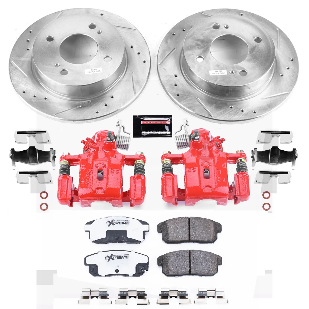 Z26 Street Warrior Upgrade Kit: Drilled/Slotted Rotors; Carbon-Fiber Ceramic Pads; Powder Coated Calipers product image