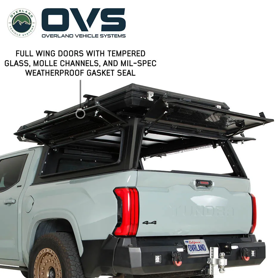 Overland Expedition Pro Plus Truck Cap W Full Wing Window Doors Front and Rear Windows and 3rd Brake Light 20-26 Jeep Gladiator Overland Vehicle Systems 70200003 product image
