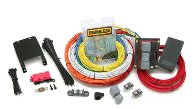 Painless Wiring 15 Circuit Customizable Extreme Off-Road Harness; Incl. 10 Fuse - 4 Relay Weatherproof Fuse Block/Color Colored Wiring/Heat-Shrink Crimp Term./Maxi-Fuse/Breakers/Mtg. Bracket;