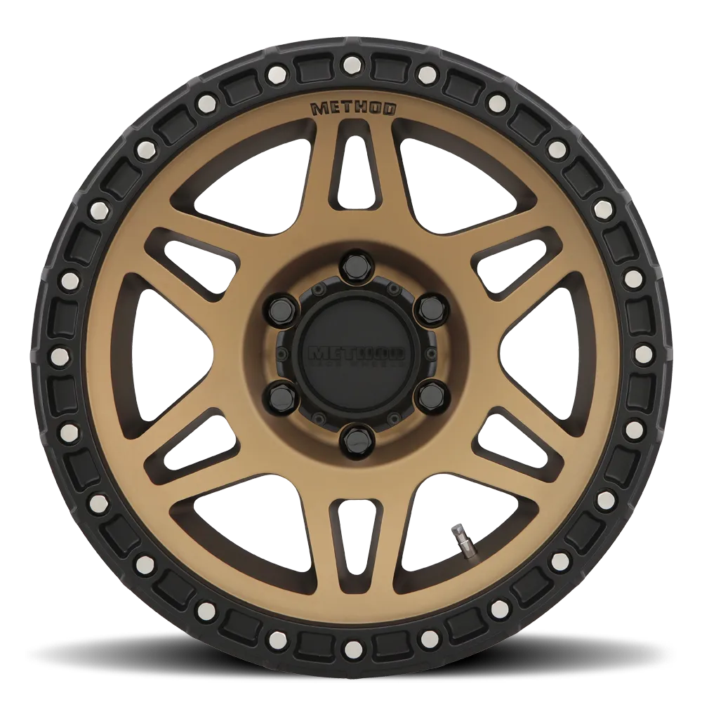 Method Race Wheels Aluminum Wheels 17x8.5 MR312 Bolt Pattern 6 On 139.7 Offset 0 Lip Size 0.98 Method Bronze BRZ Matte Black Lip Method