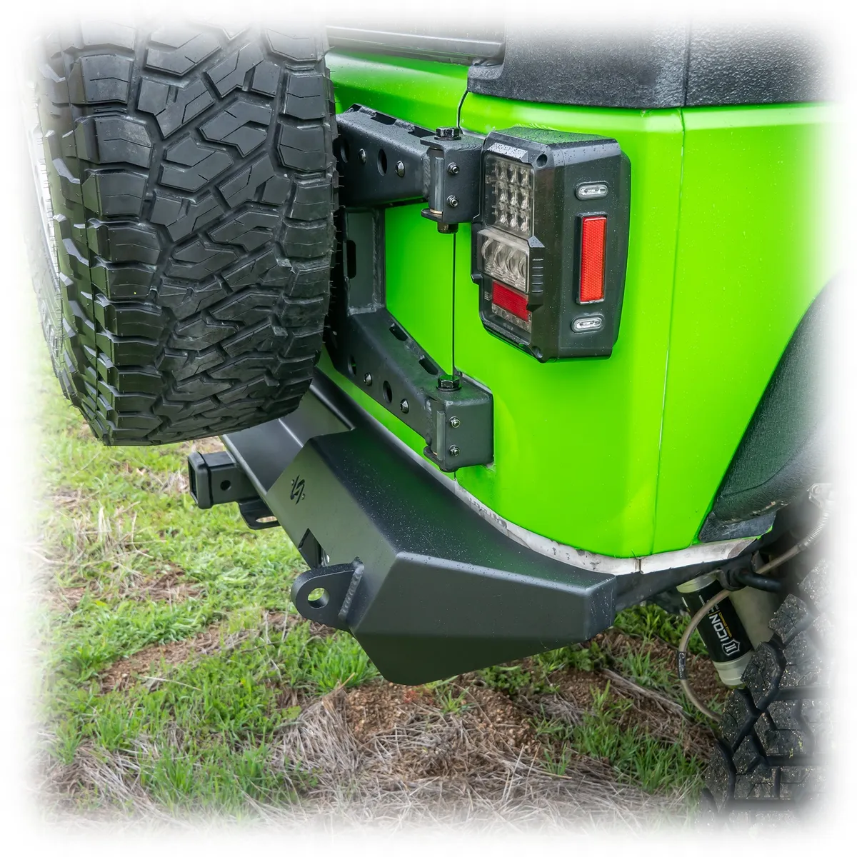 Jeep JK Rear Bumper with LED Pod Lights & Hitch Receiver | 2007–2018 product image