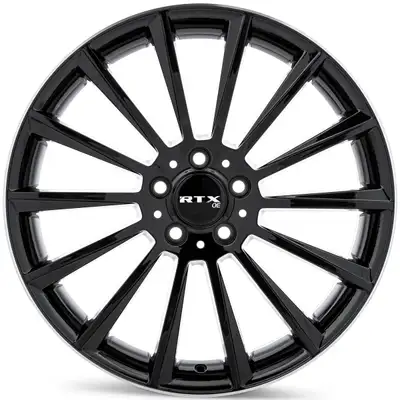 RTX Wheels Mb02 20x8.5 5x112 Et38 Cb66.6 Gloss Black Milled Edge