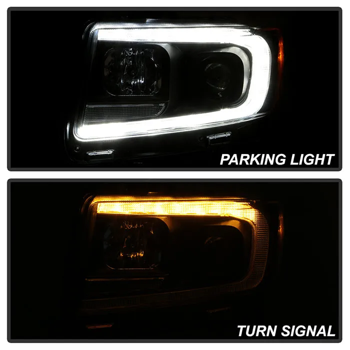( Spyder Signature ) Jeep Grand Cherokee 11-13 Xenon/HID Model Only ( Not Compatible With Halogen Model ) Light Bar Projector Headlights - Black - Low Beam-D1S(Not Included) ; High Beam-H1(Included) ; Signal-LED product image