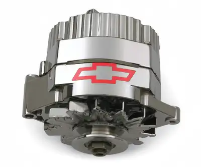 Proform Alternator 80 AMP GM 1 Wire Style GM Bowtie Logo Chrome Finish Chevrolet Performance Parts