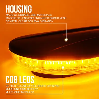 Xprite Amber LED Rooftop Strobe Light with Magnetic Base | Delta Series