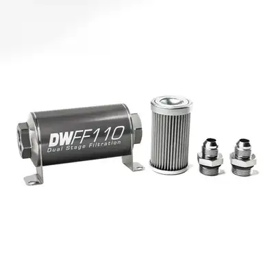 DeatschWerks -8AN, 10 micron, 110mm In-line fuel filter kit