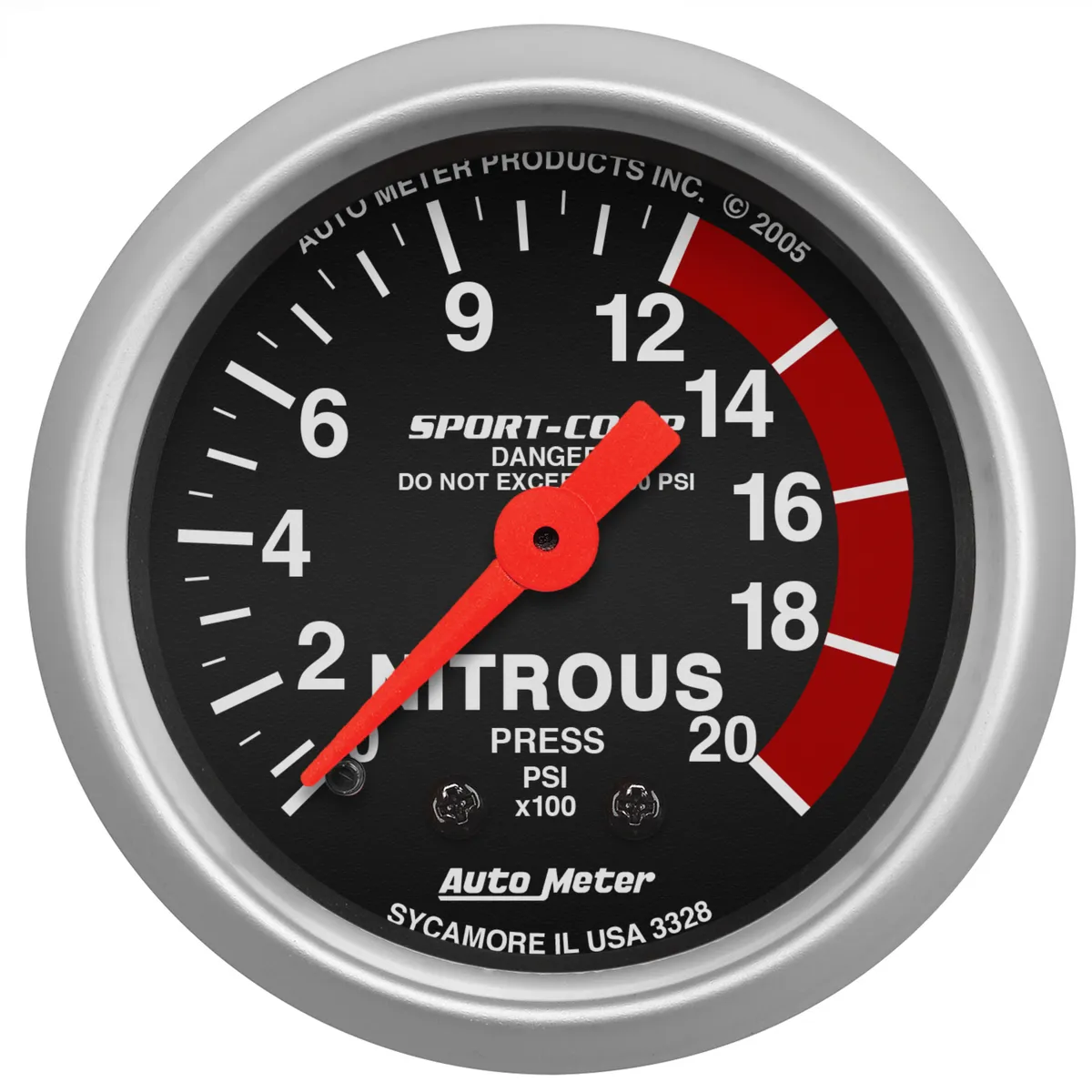 Gauge, Nitrous Pressure, 2 1/16", 2000psi, Mechanical, Sport-Comp product image