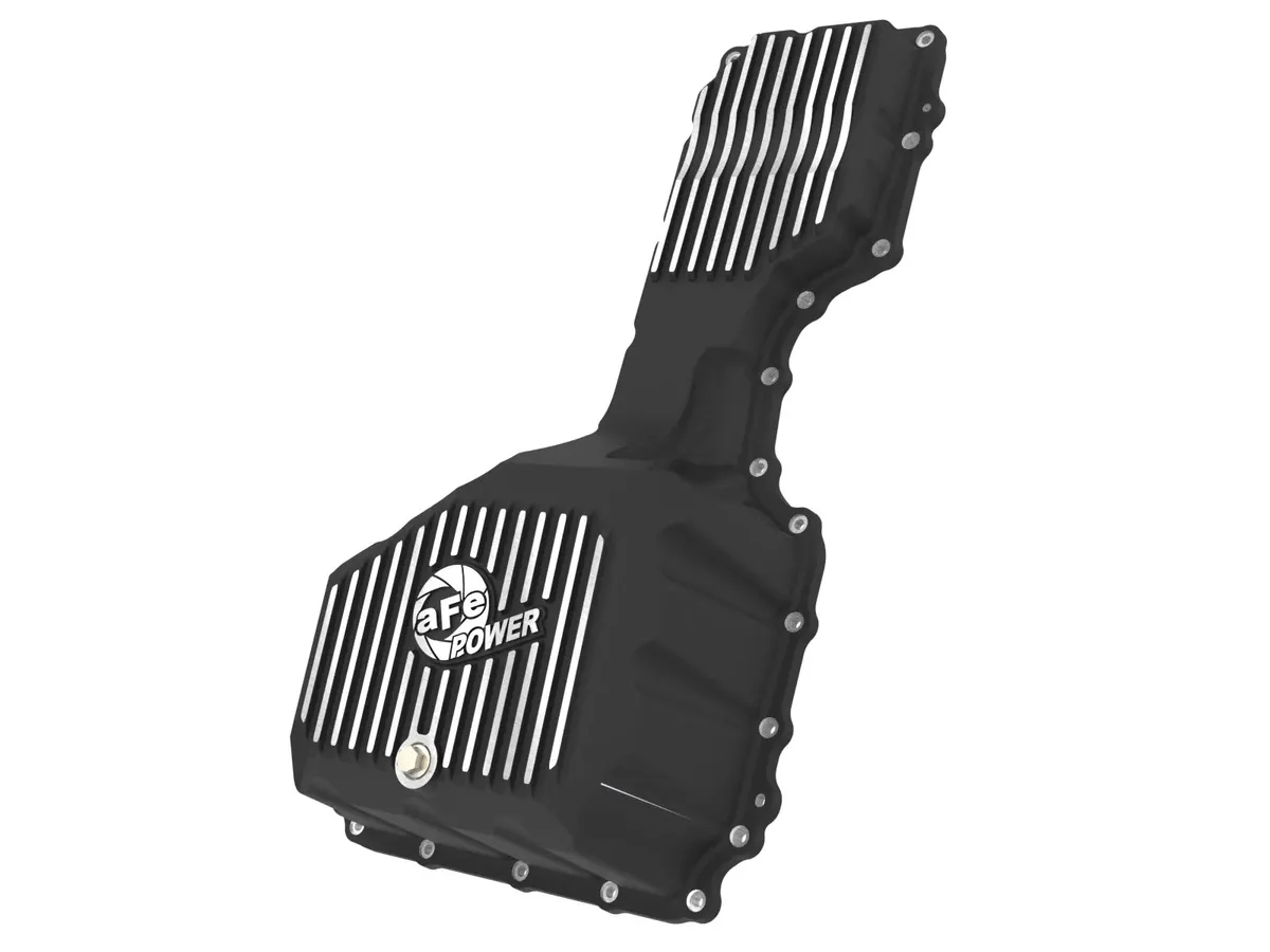 AFE Power Pro Series Engine Oil Pan Black w/ Machined Fins GM Diesel Trucks 17-19 V8-6.6L (td) L5P 46-71360B 46-71360B product image