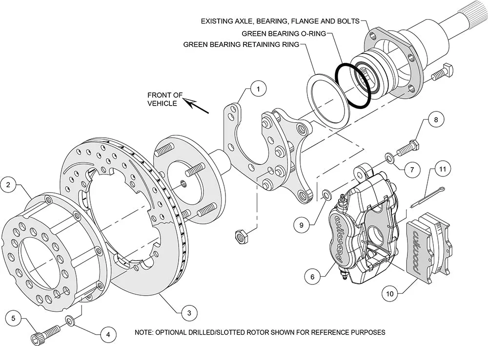 Wilwood FDLI PS Rear Kit Red Mopar-Dana 2.72in Offset product image