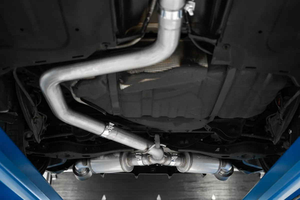 Armor Lite Cat Back Performance Exhaust System; 3 in.; Aluminized Steel; Dual Split Rear; W/5 in. OD. Tips; product image