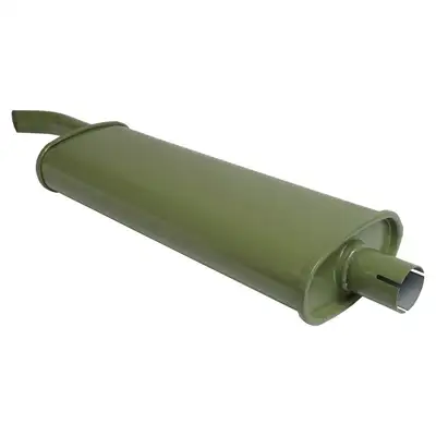 Crown Automotive Jeep Replacement Crown Automotive Jeep Replacement A6118 Muffler for 1941-45 Jeep MB & CJ-2A, Olive Drab, Exits Behind the Passenger Door